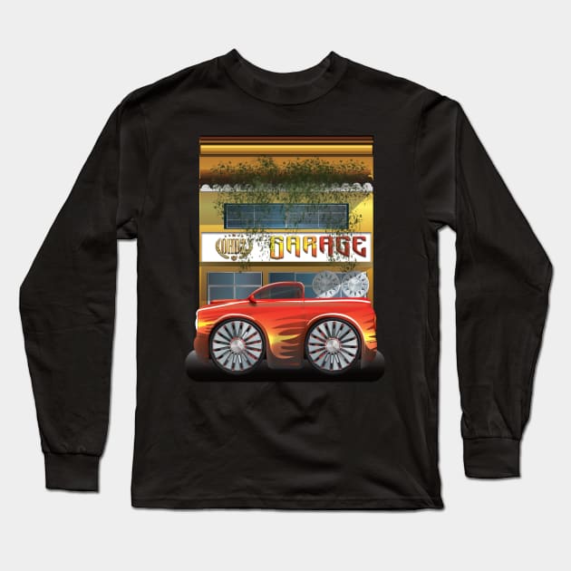 CS Cartoon Machines PickUp Truck And Garage V 2.1. Long Sleeve T-Shirt by OmarHernandez